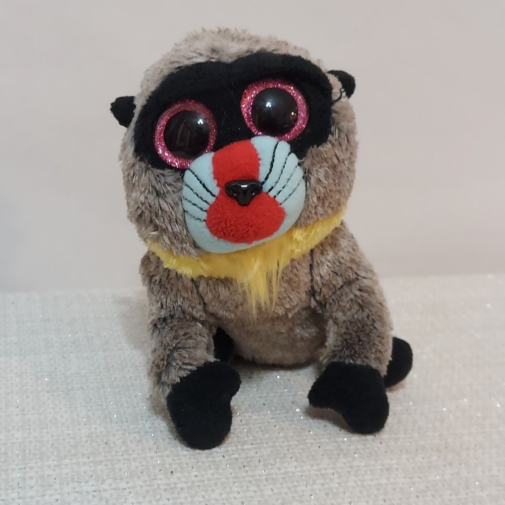 Ty Beanie Boos Wasabi Baboon Plush Monkey 6" Stuffed Animal Toy‎